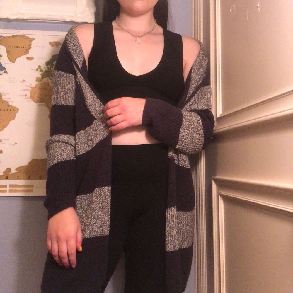 long striped sweater